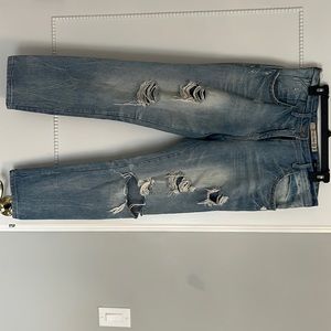 Zara seeded light blue overly ripped size 6